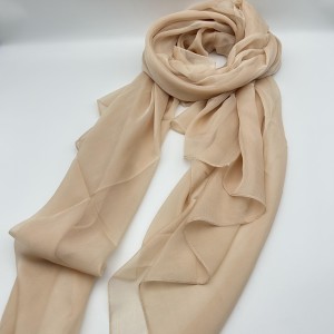 Khaki thin large silk scarf